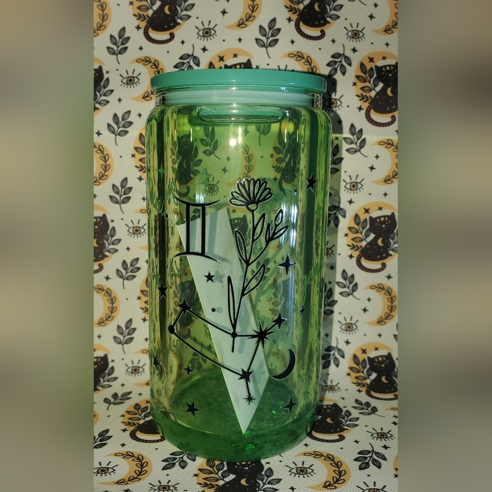 Green Zodiac Glass Tumbler